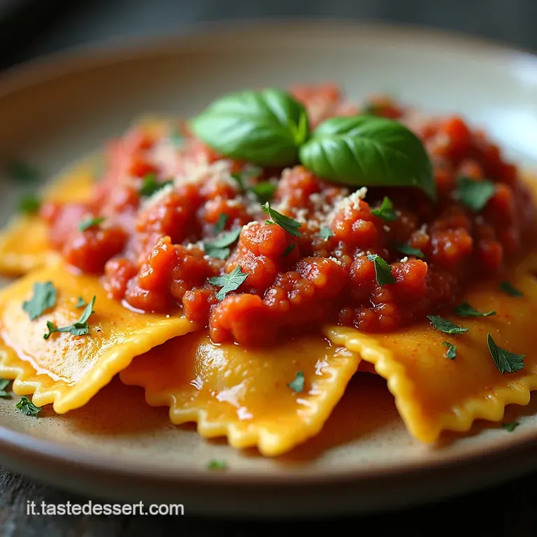 LAbbraccio della Nonna Ravioli di Gnocchi al Sugo Rustico di Pomodoro e Basilico
