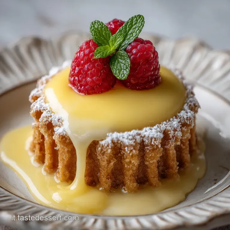 Elegant swirl of rich, golden pastry cream piped into a delicate glass dish, ready to crown a cake or fill a tart.