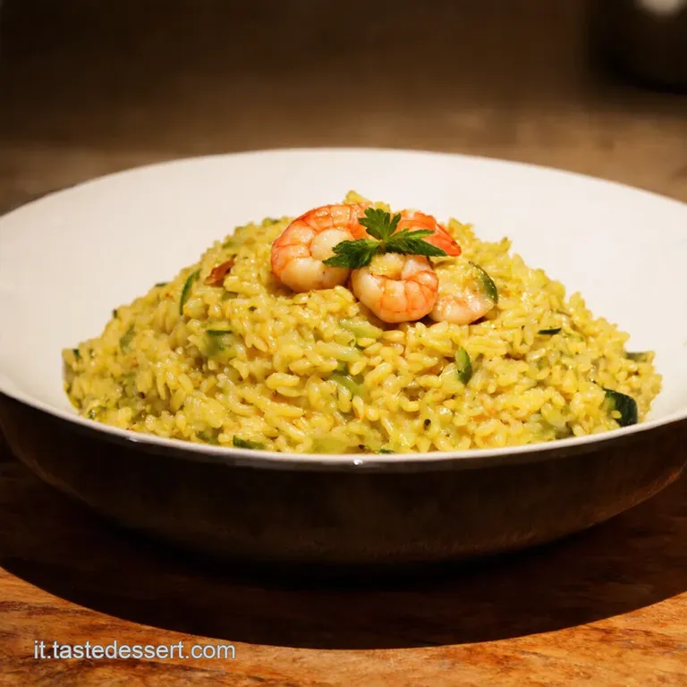 Risotto Ai Gamberi E Zucchine presentation