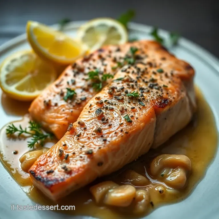 Salmone Trancio al Forno Profumo di Limone e Mediterraneo