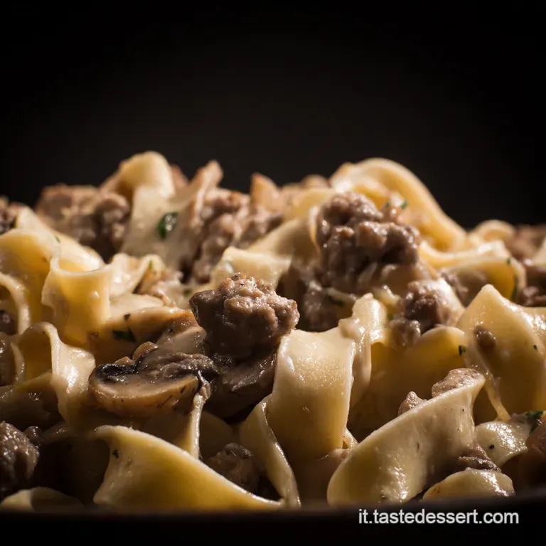 Sogno d Autunno: Tagliatelle ai Funghi Porcini Freschi e Salsiccia Croccante
