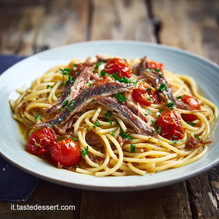 Spaghetti alle Acciughe Sapori Intensi
