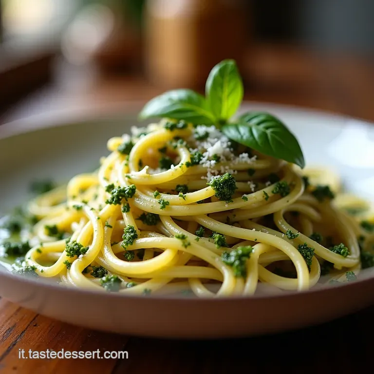 Spaghetti Profumo Di Liguria Lautentico Pesto Cremoso Alla Moderna presentation