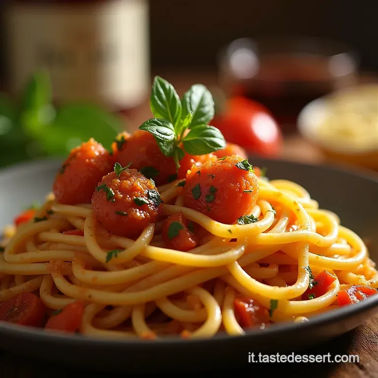 Spaghetti Cremosi Allincenso Di Melanzane Affumicate Con Pomodorini Canditi Al Timo presentation