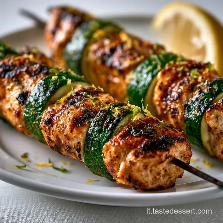 Spiedini di Pollo e Zucchine al Limone