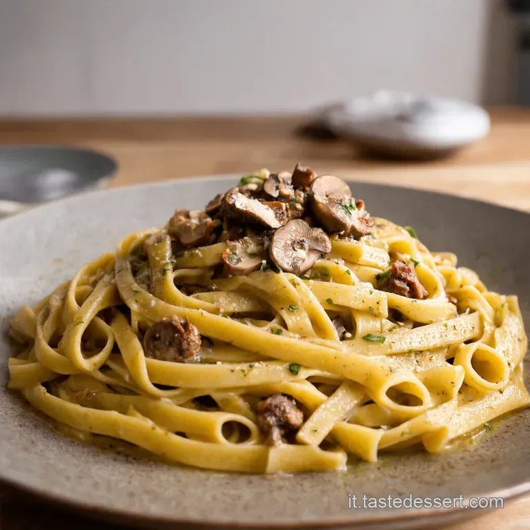 Tagliatelle Funghi E Salsiccia Un Trionfo Di Sapori Autentici presentation