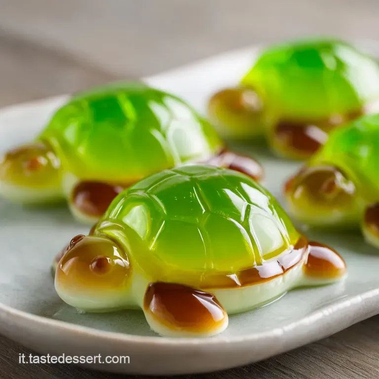 Elegant fruit turtle dessert: bright green grapes, cantaloupe shell, orange wedges arranged on a modern white rectangular ...