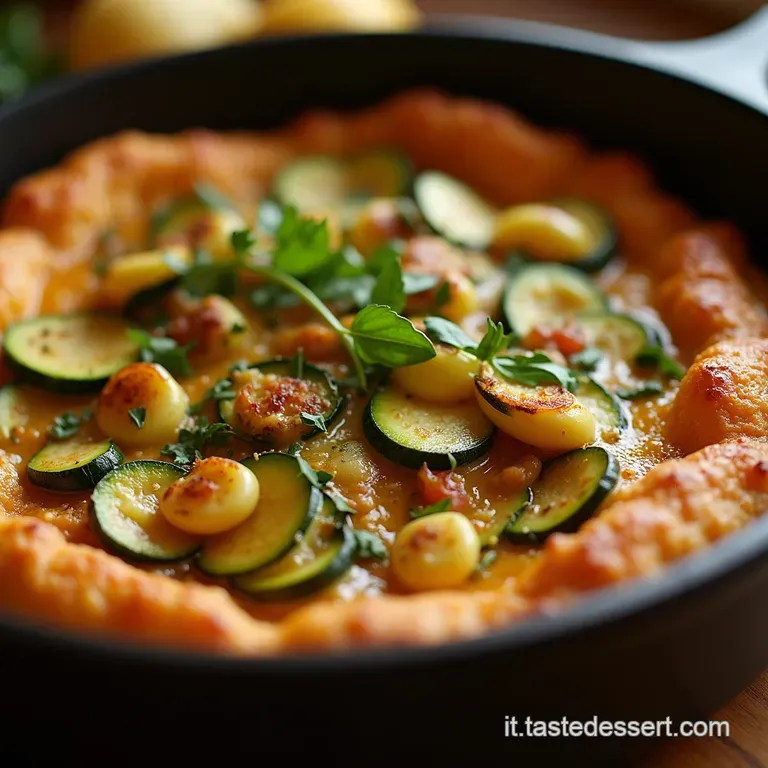 La Perfetta Teglia Rustica Sformato Morbido Di Zucchine E Fiori Di Zucca Con Crosticina Dorata presentation