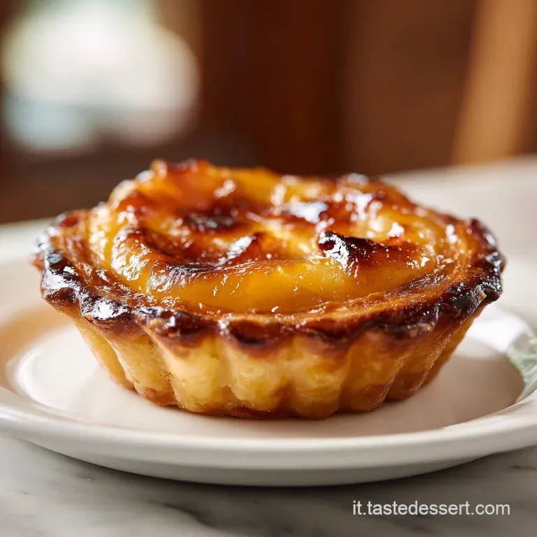 A delicate slice of apple torta flan on a white plate, showcasing its creamy custard and tender apple layers.