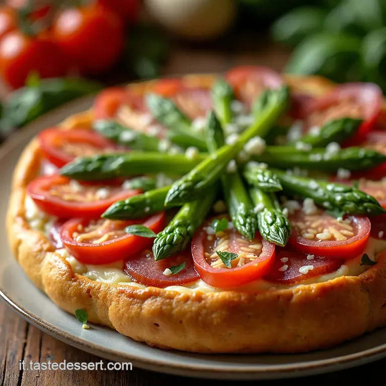 Torta Salata Primavera Asparagi Ricotta E Prosciutto presentation