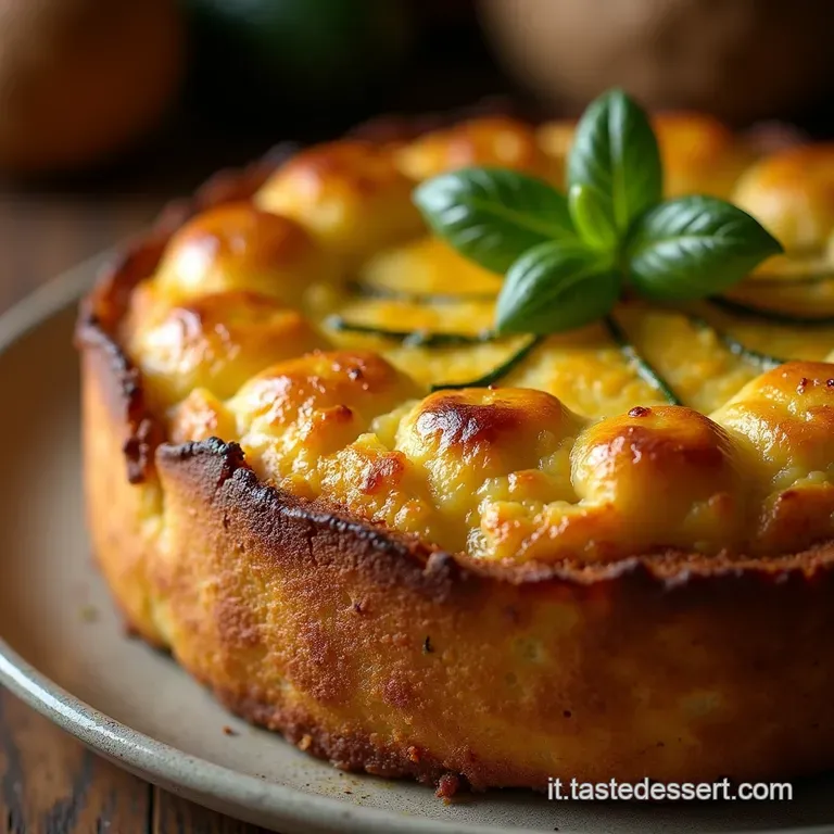 La Sorpresa Rustica Torta Di Zucchine Cremosa Su Base Croccante Di Patate presentation