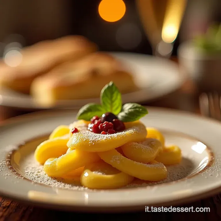 Tortelli Dolci Con Zabaione presentation