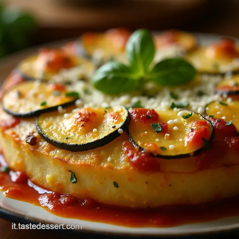 Tortino Rustico Di Patate E Zucchine Al Forno Con Cuore Filante Di Parmigiano presentation