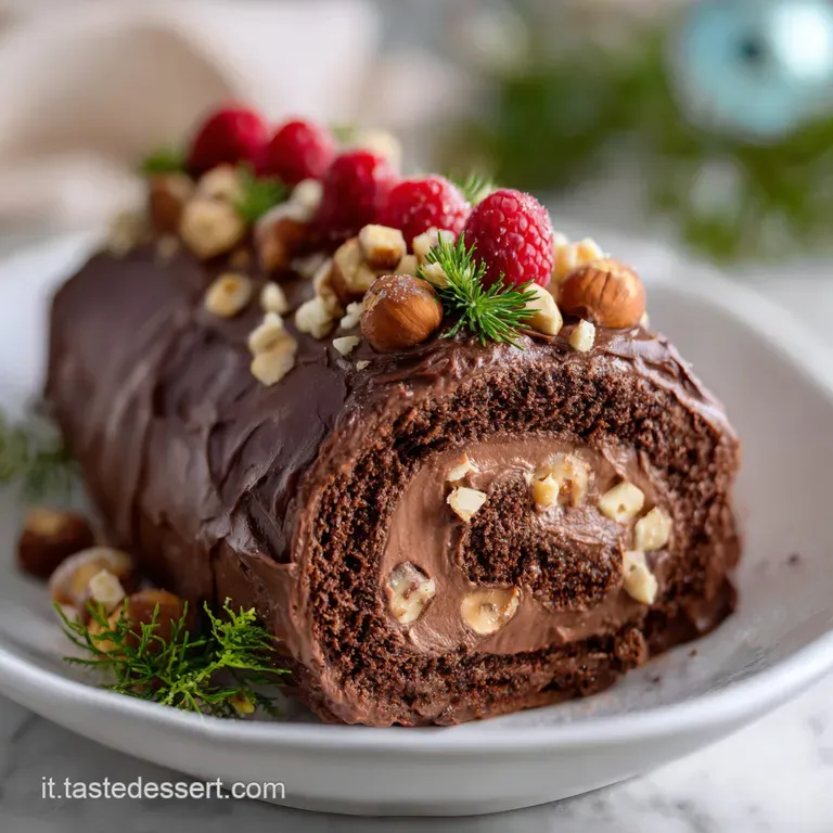 Tronco Di Natale Classico Al Cioccolato E Nocciola presentation