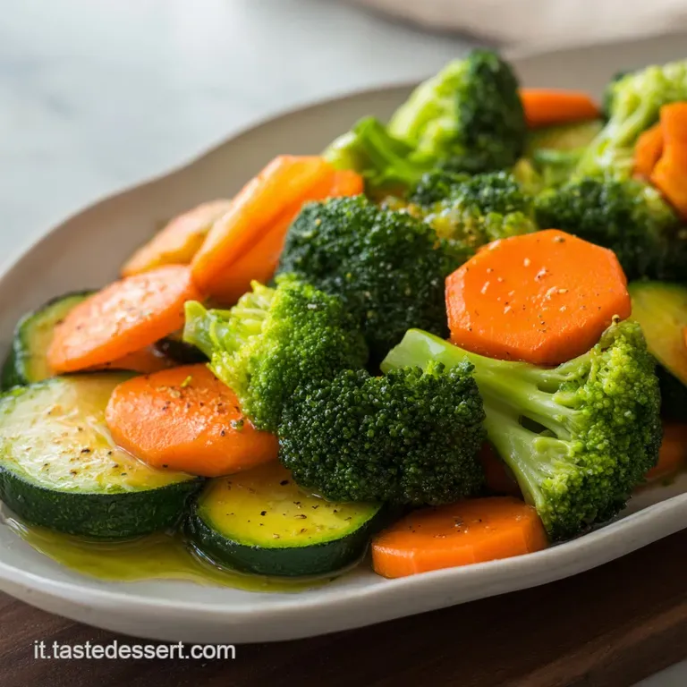 Verdure colorate disposte con cura, con carote e zucchine tenere e lucide, guarnite con erbe aromatiche fresche.